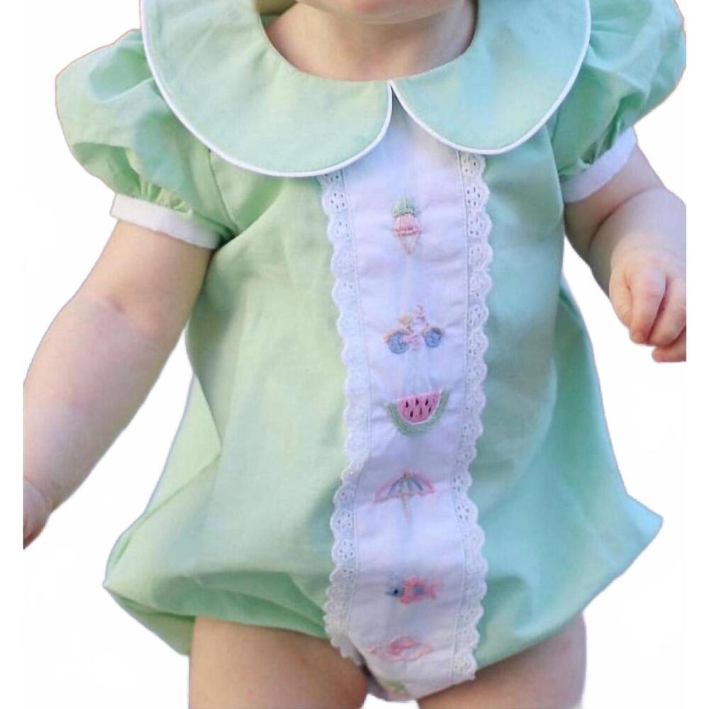 NEW CHRISTIAN ELIZABETH buffet beach club bubble romper in green